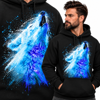 BLUZA Z KAPTUREM ZWIERZĘTA   WILK